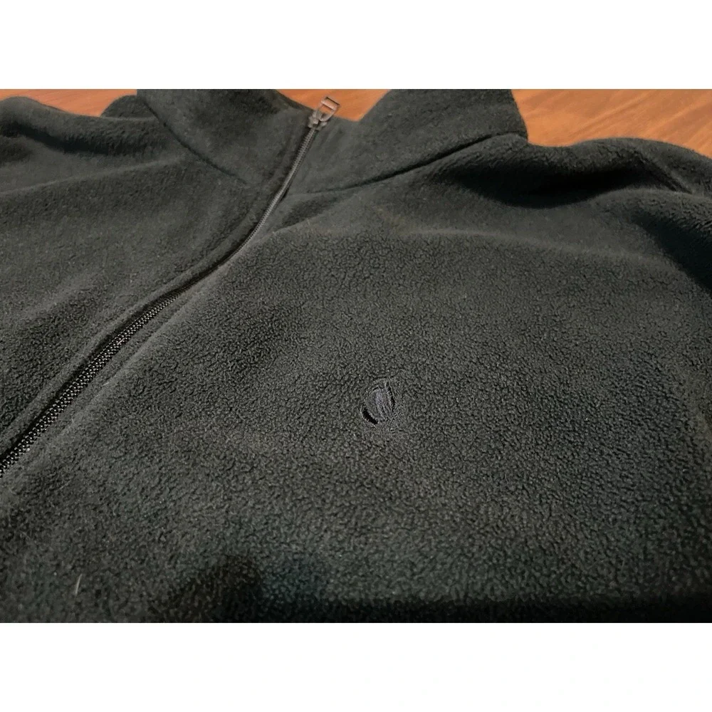 Nautica Jacket Mens XL Green Fleece Full Zip Stand Collar Made In USA Outdoor